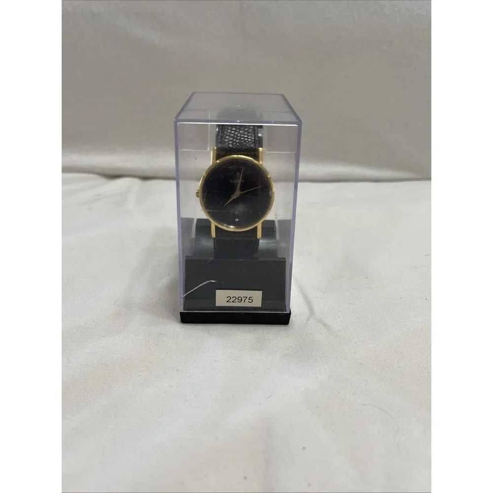 New Vintage‎ Hourglass Quartz Watch. Made In Japan. Leather Band. Needs Battery!